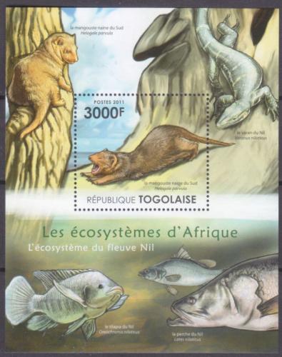Poštová známka Togo 2011 Fauna øeky Nil Mi# Block 645 Kat 12€