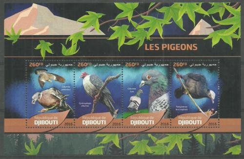 Poštové známky Džibutsko 2016 Holubi Mi# 1259-62 Kat 12€