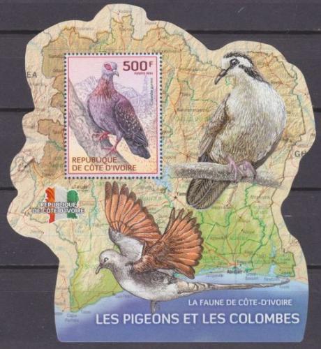 Poštová známka Pobrežie Slonoviny 2014 Holubi Mi# 1534 Block