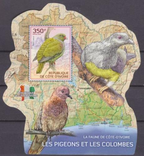 Poštová známka Pobrežie Slonoviny 2014 Holubi Mi# 1536 Block