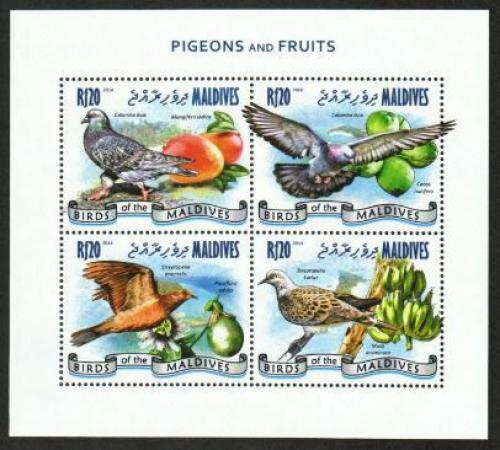 Poštové známky Maldivy 2014 Holubi Mi# 5445-48 Kat 10€