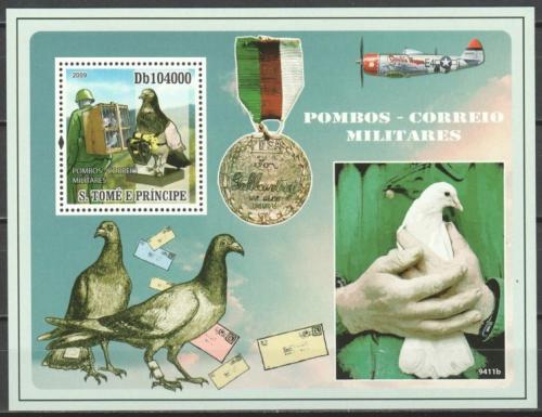 Poštové známky Svätý Tomáš 2009 Vojenští holubi Mi# Block 703 Kat 10€
