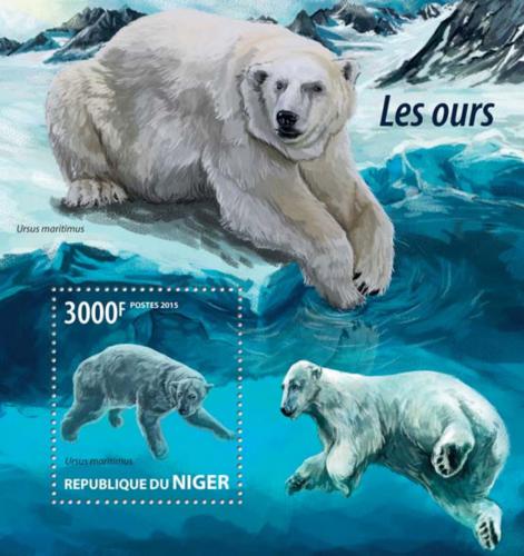 Poštová známka Niger 2015 Medvede Mi# Block 441 Kat 12€
