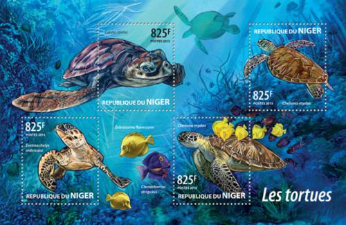 Poštové známky Niger 2015 Korytnaèky Mi# 3415-18 Kat 13€