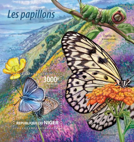 Poštová známka Niger 2015 Motýle Mi# Block 424 Kat 12€