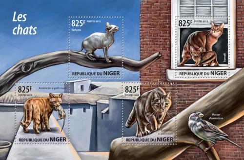 Poštové známky Niger 2015 Maèky Mi# 3500-03 Kat 13€