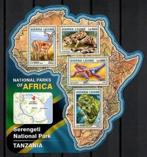 Poštové známky Sierra Leone 2016 NP Serengeti, Tanzánia Mi# 7282-85 Kat 11€
