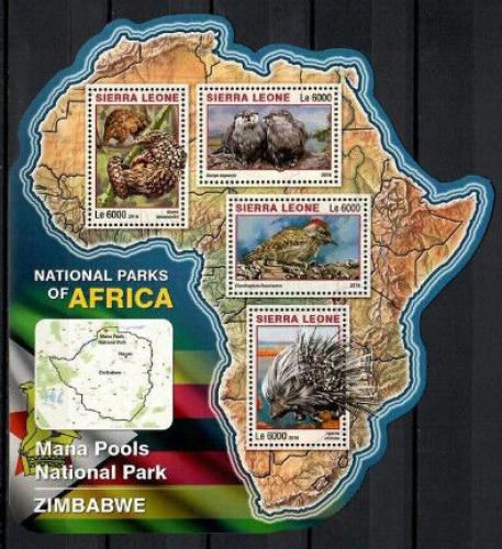 Poštové známky Sierra Leone 2016 NP Mana Pools, Zimbabwe Mi# 7266-69 Kat 11€