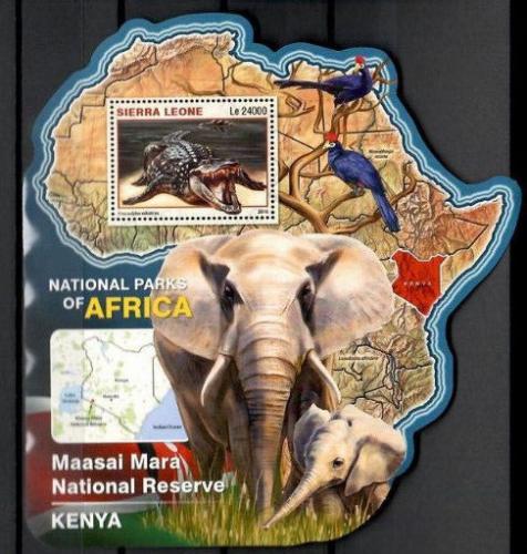 Potovn znmka Sierra Leone 2016 NP Maasai Mara, Kea Mi# Block 980 Kat 11