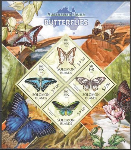Poštové známky Šalamúnove ostrovy 2013 Motýle Mi# 1897-1900 Kat 9.50€