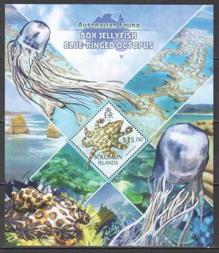 Poštová známka Šalamúnove ostrovy 2013 Medúzy a chobotnice Mi# Block 168 Kat 12€