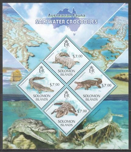 Poštové známky Šalamúnove ostrovy 2013 Moøští krokodýli Mi# 1921-24 Kat 9.50€