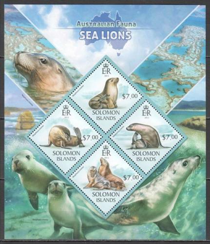 Poštové známky Šalamúnove ostrovy 2013 Morské levy Mi# 2001-04 Kat 9.50€