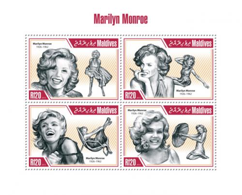 Poštové známky Maldivy 2013 Marilyn Monroe Mi# 4978-81 Kat 10€