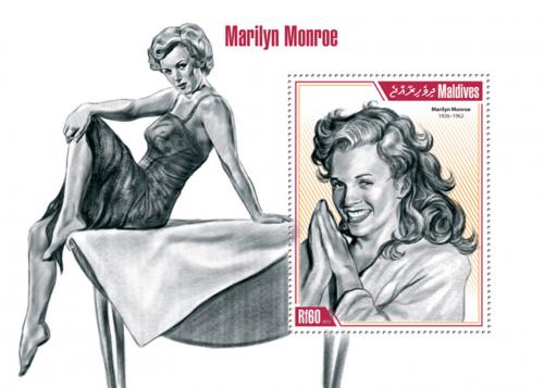 Poštová známka Maldivy 2013 Marilyn Monroe Mi# Block 661 Kat 7.50€