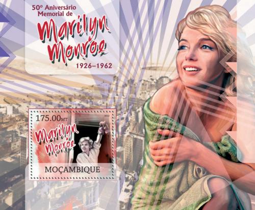 Poštová známka Mozambik 2012 Marilyn Monroe Mi# Block 660 Kat 10€