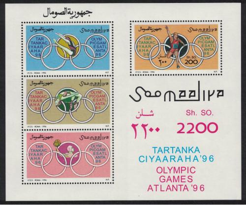 Poštové známky Somálsko 1996 LOH Atlanta Mi# Block 38