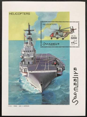 Poštová známka Somálsko 2000 Helikoptéra a loï Mi# Block 66 Kat 13€