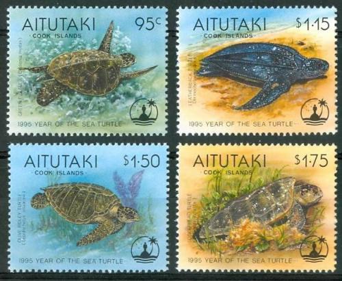Poštové známky Aitutaki 1995 Korytnaèky Mi# 744-47 Kat 15€