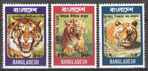 Poštové známky Bangladéš 1974 Tygøi Mi# 49-51 Kat 8€