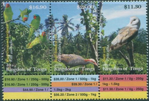 Poštové známky Tonga 2014 Vtáci TOP SET Mi# 2006-08 Kat 73€
