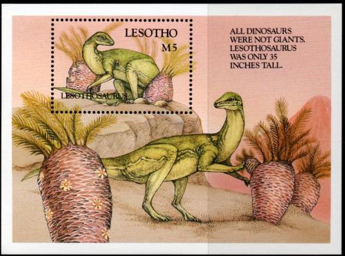 Poštová známka Lesotho 1992 Lesothosaurus Mi# Block 90