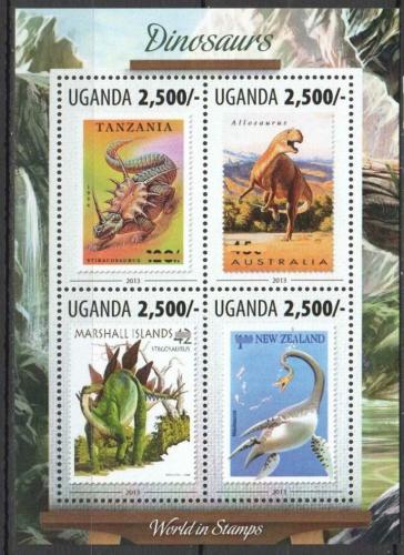 Potov znmky Uganda 2013 Dinosaury na znmkch Mi# 3131-34 Kat 12 - zvi obrzok
