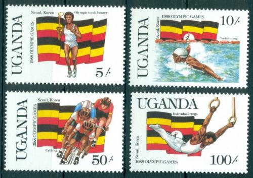 Poštové známky Uganda 1987 LOH Soul Mi# 534-37 Kat 6€