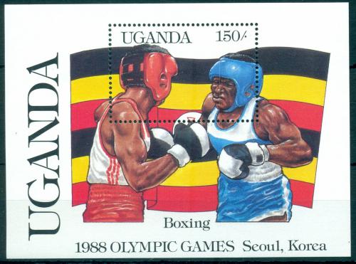 Poštová známka Uganda 1987 LOH Soul, box Mi# Block 70