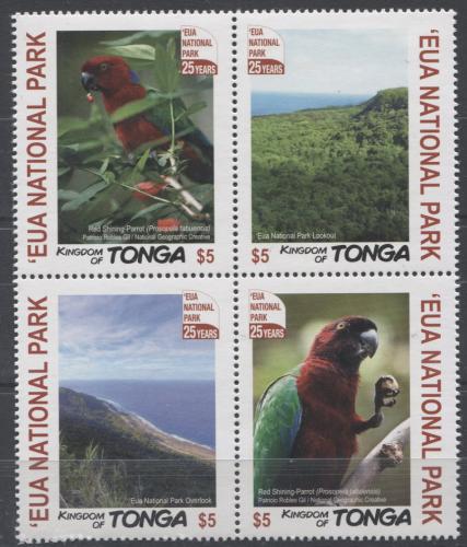 Poštové známky Tonga 2017 Papoušek èervenolesklý, NP Eua Mi# 2146-49 Kat 26€
