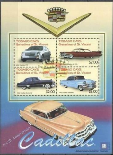 Poštové známky Svätý Vincent Tobago Cays 2003 Automobily Cadillac Mi# 9-12 Kat 8€