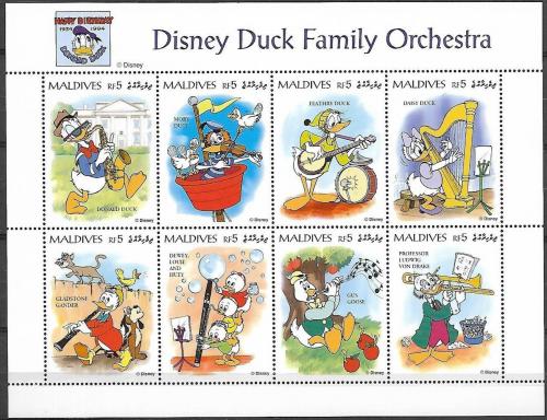 Poštové známky Maldivy 1995 Disney postavièky Mi# 2327-34