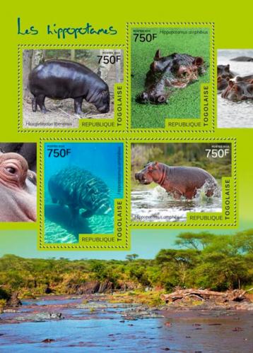 Poštové známky Togo 2014 Hrochy Mi# 6141-44 Kat 12€