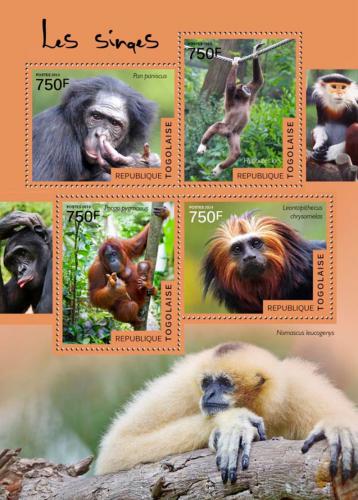 Poštové známky Togo 2014 Opice Mi# 6166-69 Kat 12€