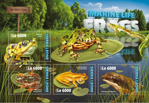 Poštové známky Sierra Leone 2016 Žaby Mi# 7033-36 Kat 11€