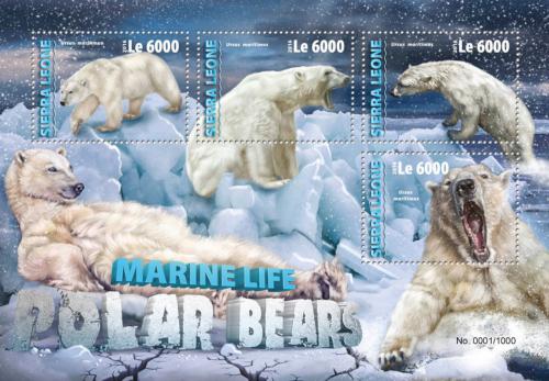 Poštové známky Sierra Leone 2016 ¼adový medvede Mi# 7088-91 Kat 11€