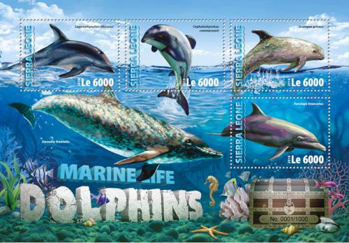 Poštové známky Sierra Leone 2016 Delfíny Mi# 7098-7101 Kat 11€