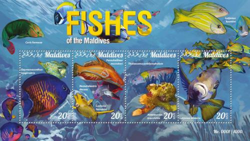 Poštovní známky Maledivy 2015 Ryby Mi# 6055-58 Kat 10€