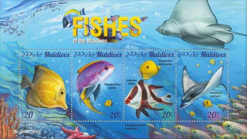 Poštové známky Maldivy 2015 Ryby Mi# 6065-68 Kat 10€