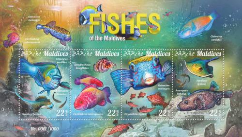 Poštovní známky Maledivy 2015 Ryby Mi# 6070-73 Kat 11€