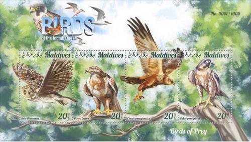 Poštové známky Maldivy 2015 Dravci Mi# 6085-88 Kat 10€