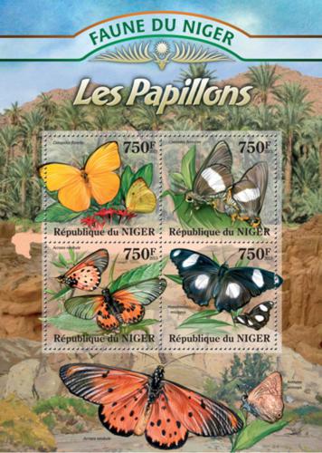 Poštové známky Niger 2013 Motýle Mi# 2021-24 Kat 12€