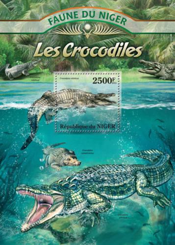 Poštová známka Niger 2013 Krokodíly Mi# Block 149 Kat 10€