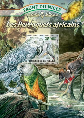 Poštová známka Niger 2013 Papagáje Mi# Block 156 Kat 10€