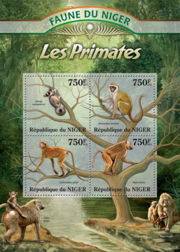 Poštové známky Niger 2013 Opice Mi# 2125-28 Kat 12€