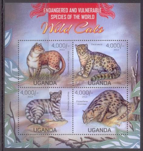 Poštové známky Uganda 2013 Maèkovité šelmy Mi# 3045-48 Kat 19€