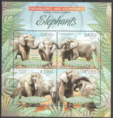 Poštové známky Uganda 2012 Slony Mi# 2969-72 Kat 13€