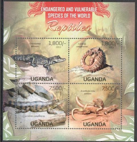 Poštové známky Uganda 2013 Obojživelníky a plazy Mi# 3025-28 Kat 22€
