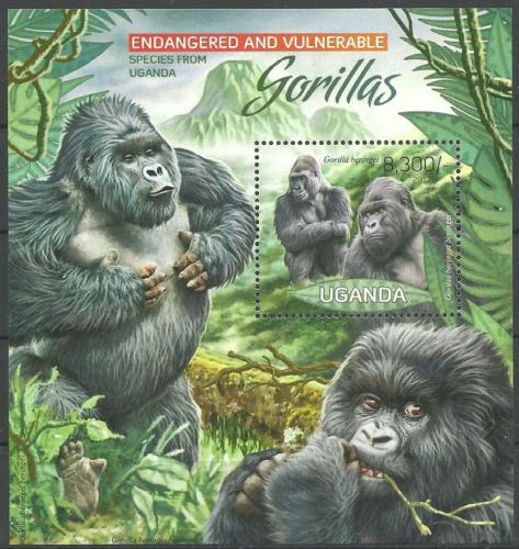 Poštová známka Uganda 2012 Gorily Mi# Block 411 Kat 8€