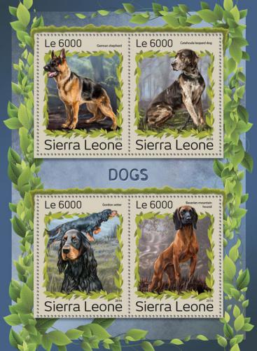 Poštové známky Sierra Leone 2016 Psy Mi# 7998-8001 Kat 11€